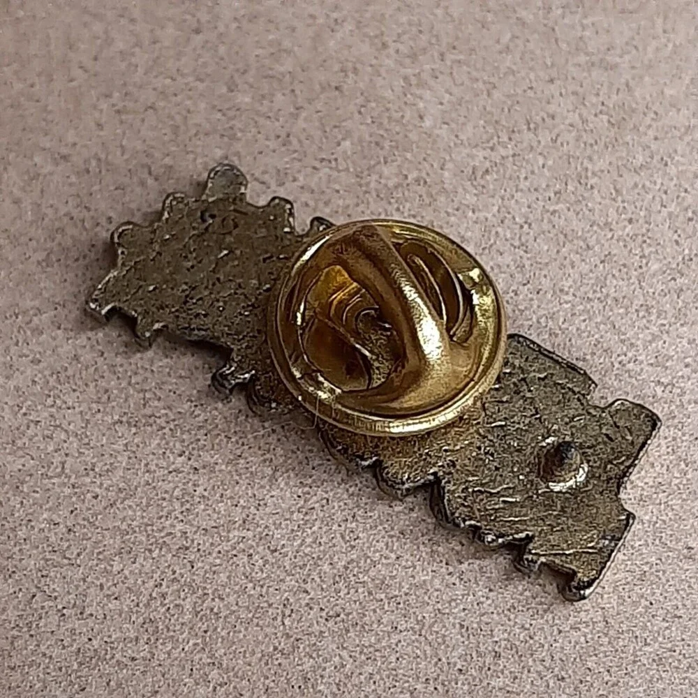 Vintage REDNECK & PROUD OF IT metal lapel tac pin Gold/Brass-Tone Western